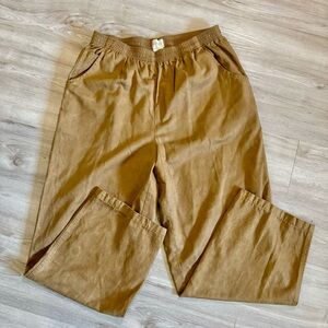 Vintage 80s Koret Camel Ultra Suede High Rise straight leg trouser pants Size 16